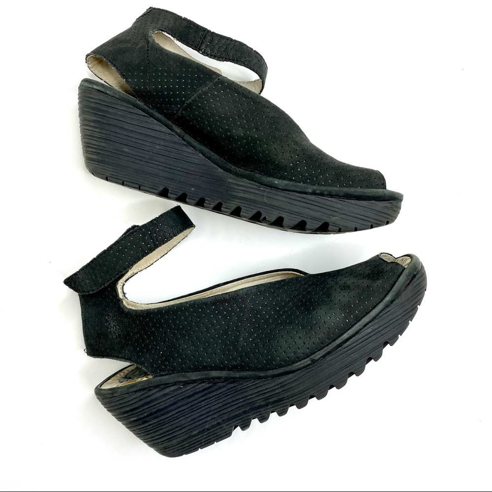 Fly London Black Yala Wedge